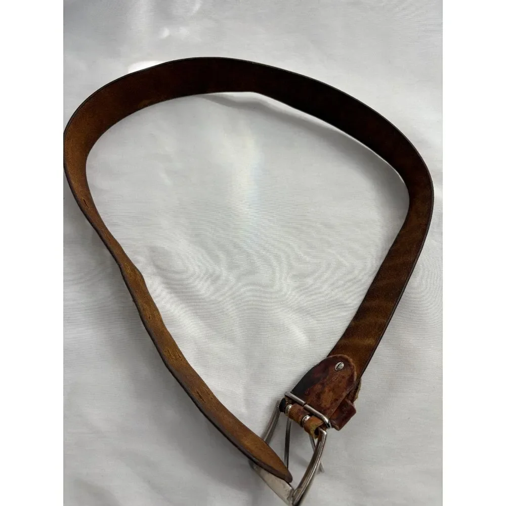 Vintage Colin's Brown Real Leather Belt European Quality Retro 80s 90s